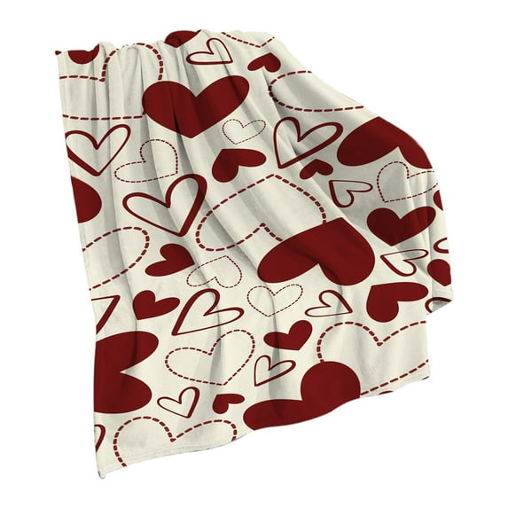 EUDIDV Romantic Presents Valentine's Day Blanket Love Flannel Blanket Flannel Digital Printing Conditioning Blanket Nap Cover Blanket 29.52x39.37in Valentine's Decor