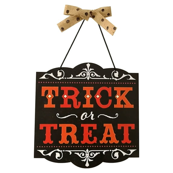 EUDIDV Scary Gate Sign Halloween Witch Hat Listing Wooden Ghost Festival Skull Decoration Hanging Board Halloween Gate Signage Decorative