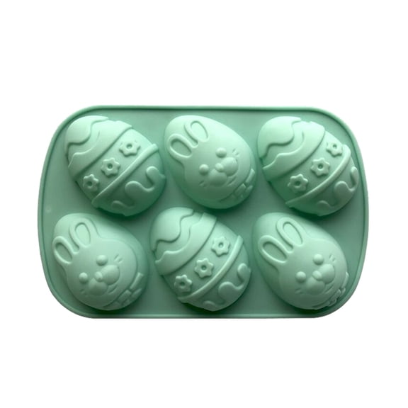 EUDIDV Silicone Bundt Cake Mold Easter 6 Hole Chocolate Cake DIY Baking Tool Cake Molds Mini