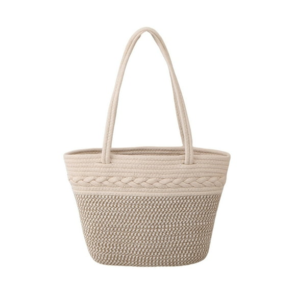 EUDIDV Sling Bag,Cotton Rope Woven Handbag Large Capacity Daily Versatile Shoulder Bag Spliced Color Casual Woven Bag Beach Bag,Crossbody Bag,Small Backpack