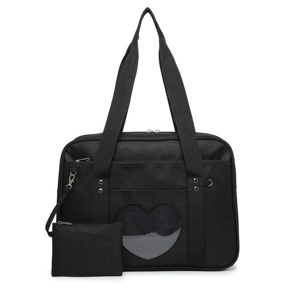 EUDIDV Sling Bag,Ladies Shoulder Bag Handheld Heart Shaped Japanese School Bag Kawaii Wallet Anime Wallet Manga Tote Bag,Crossbody Bag,Small Backpack