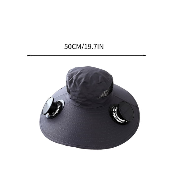 EUDIDV Solar Fan Hat Wide Brim for Men & Women - USB Rechargeable Sun Hat with 3-Speed Removable Dual Fans, UPF 50  for Fishing/Camping/Hiking