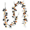 thumbnail image 1 of EUDIDV Spooky Halloween Ornaments Halloween Decorations 1.8 Meters Black Maple Leaf Horror Pumpkin Rattan Home Party Pendant Door Hanging Creepy Props, 1 of 6