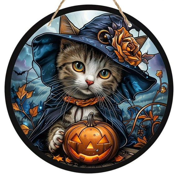 EUDIDV Spooky Halloween Ornaments Halloween Acrylic Disc 15cm Pendant 2024 New Wall Decoration Wall Hanging Door Hanging Festival Decorations Creepy Halloween Props