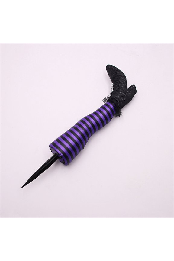 Spooky Halloween Ornaments Halloween Figurines Scary Witch Striped Leg - Halloween - Fake Legs Prank Decor Props