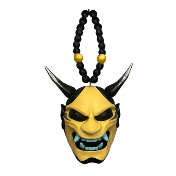 EUDIDV Spooky Ornaments Pendant Devil Car Pendant Halloween Decoration Japanese Ghost Mask Car Rear Screen Mirror Jewelry Creepy Props
