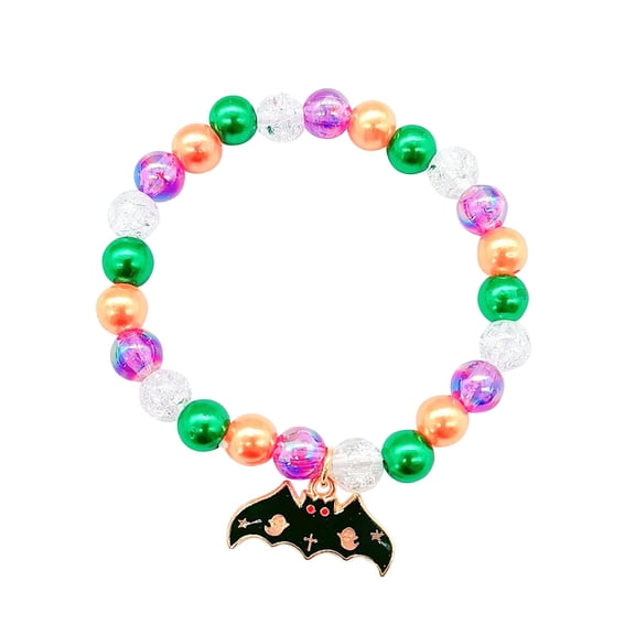 EUDIDV Spooky Props Halloween Hand Beaded Hand Decorated Pumpkin Halloween Orange Bracelet Halloween Decorations
