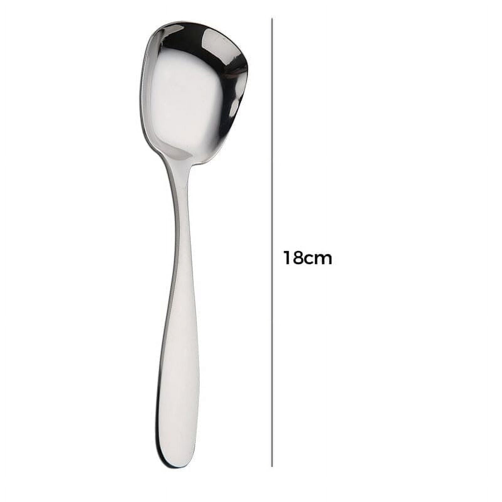 EUDIDV Spoons and Forks Set Stainless Steel Spoon Square Flat Bottom ...