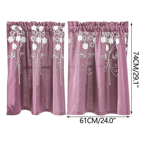 EUDIDV Stylish Drape Curtains Foreign Trade Short Curtains Polyester Cotton Embroidered Curtains Classic Curtains