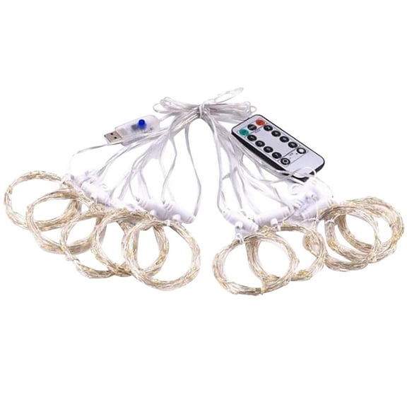 EUDIDV Stylish Drape Party Decor Curtain Lights 8 Modes USB String Light With Remote Control Classic Curtains
