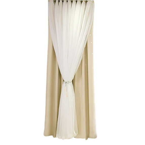 EUDIDV Stylish Drape Sky Sheer Curtain Tulle Window Voile Drape Valance Double-deck Classic Curtains
