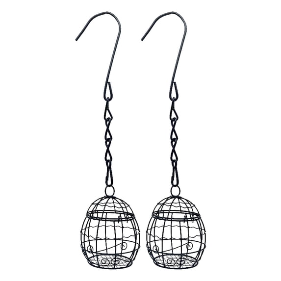 EUDIDV Suet Bird Feeder Outdoor Birdcage Bird Feeder Spring Hanging Bird Feeder Garden Yard Feeder 2pcs Avian Feast Station