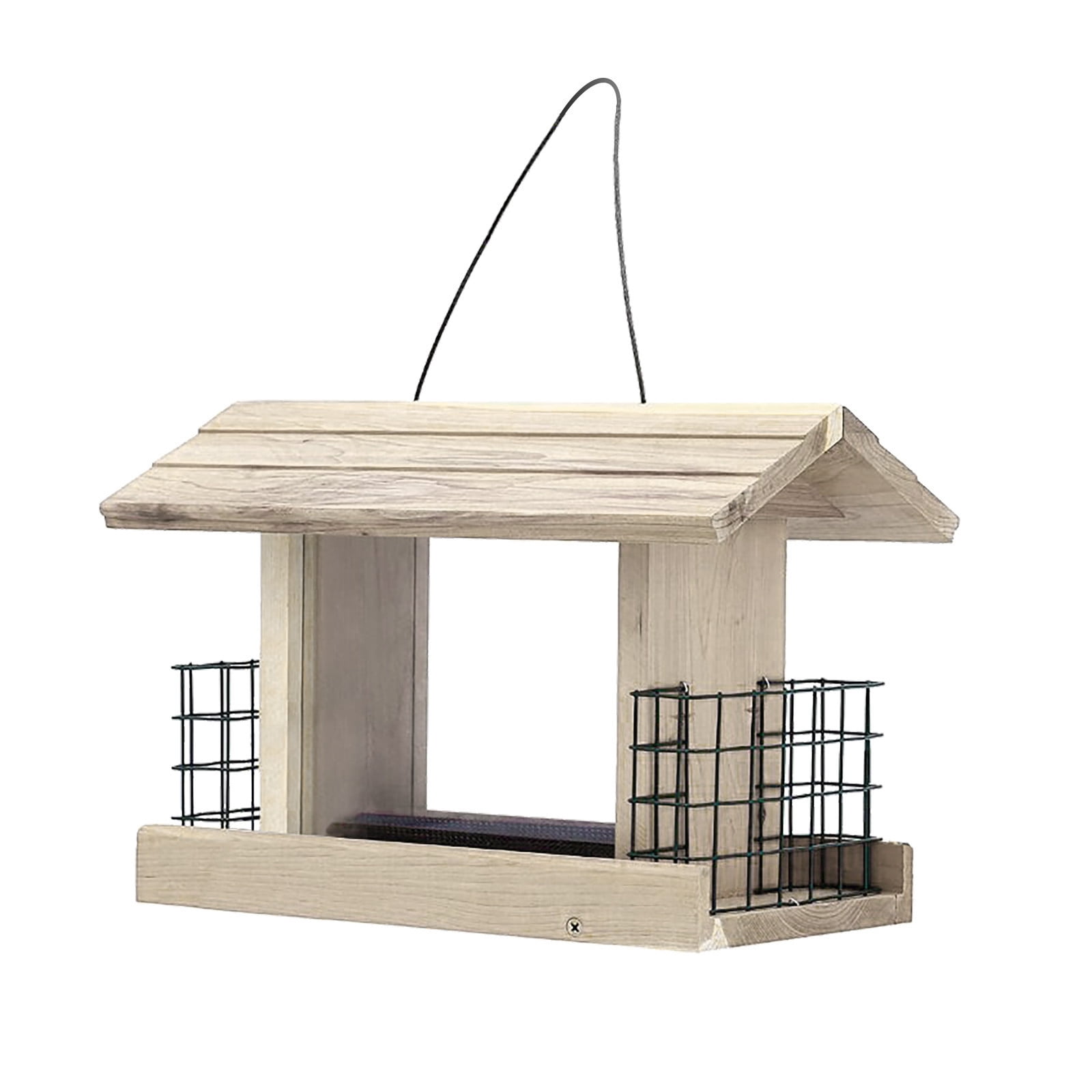 EUDIDV Suet Bird Feeder Wooden Bird Feeder Courtyard Villa Balcony Hanging Rainproof Bird Feeder Avian Feast Station