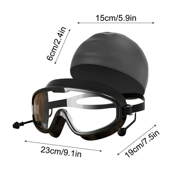 EUDIDV Swim Cap Women Adult,Adult Large Frame Swimming Goggles High Definition Swimming Goggles Swimming Cap Piece Earplugs Sports Equipment,Swim Caps for Men