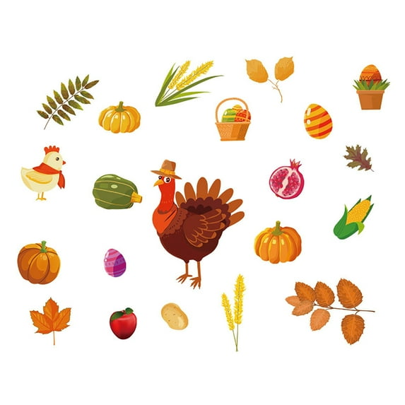 EUDIDV Thanksgiving Home Decor Thanksgiving Wall Stickers Bedroom Living Room Bedside Home Stickers Festive Supplies
