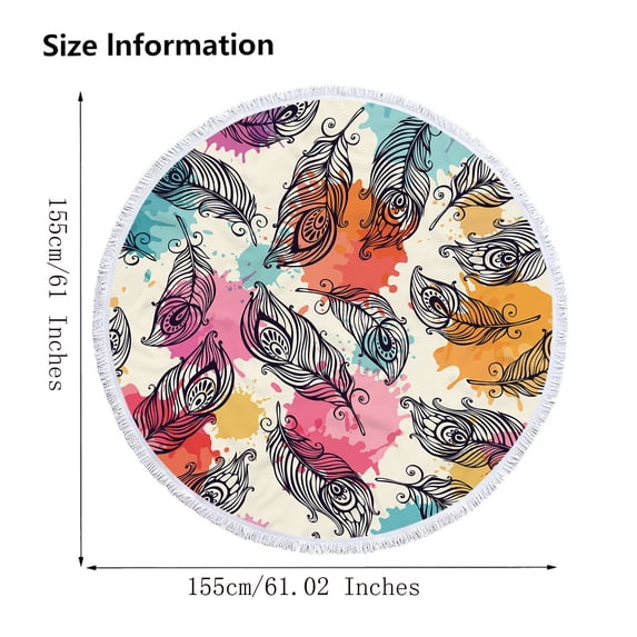 EUDIDV Towel - Quick Dry Round Printed Microfiber Beach Towel Super Lightweight Colorful Bath Towel Sandproof Beach Blanket Beach Mat Multi-Purpose Towel For Travel Swimming Pool Beach Towel