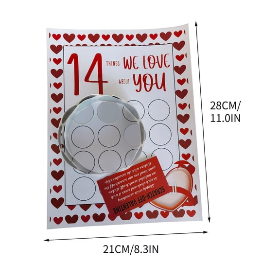 EUDIDV Valentine's Decor Valentine Scratch Off Print Valentine's Day Scratch I Love You 14 Things Options Custom DIY Gift Scratcher Romantic Presents