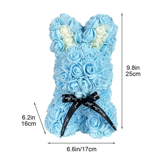 EUDIDV Valentine's Decor Valentine's Day Simulation Rose Bunny Cuddle Bunny Birthday Gift Foam Bunny Romantic Presents