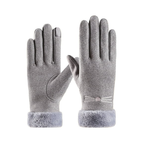 EUDIDV Winter Gloves Warm Gloves Autumnal And Winter Ladies Mao Kou Warm Gloves And Velvet Padded Cycling Driving Winter Fashion Heating Gloves Insulated Gloves