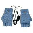 thumbnail image 1 of EUDIDV Winter Gloves Warm Gloves USB Heating Gloves Winter Electric Heated Mittens Warm Single-sided Heating Half Hands USB Heating Gloves Students And Women Ski Hand Gloves Insulated Gloves, 1 of 6