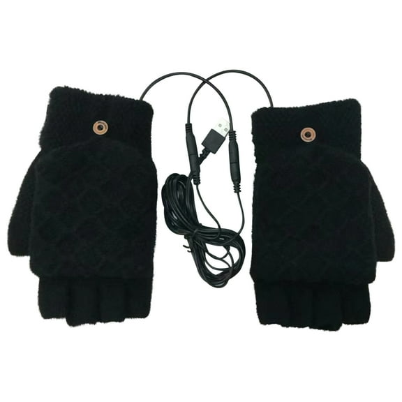 EUDIDV Winter Gloves Warm Gloves USB Heating Gloves Winter Electric Heated Mittens Warm Single-sided Heating Half Hands USB Heating Gloves Students And Women Ski Hand Gloves Insulated Gloves