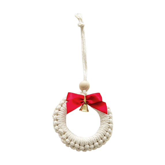 EUDIDV Xmas Decor Bow White Loop Pendant Christmas Tree Decoration Cotton Thread Material Small Pendant Christmas Tree Decoration Festive Supplies Indoor