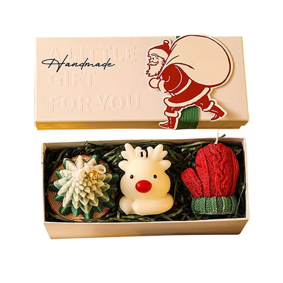 EUDIDV Xmas Decor Christmas Premium Aromatherapy Candles Christmas Tree. Hut And Milu Deer Scented Candle Ornament Gift Box Set Christmas Night Aroma Festive Supplies Indoor