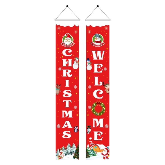 EUDIDV Xmas Decor Items Christmas Decoration Outdoor Home Christmas Banner Door Curtain Couplet Holiday Decorations
