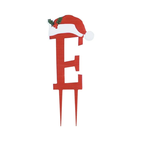 EUDIDV Xmas Decor Items Metal Christmas Yard Sign Metal Letter Decoration Garden Courtyard Ornaments Holiday Decorations