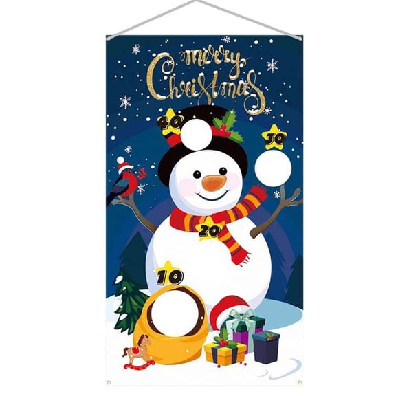 EUDIDV Xmas Decor Items Punching Bag Throwing Game Flag Party Decoration Santa Claus Christmas Tree Flag Holiday Decorations