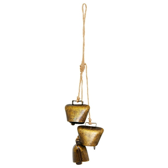 EUDIDV Xmas Decor Items Set Of 3 Christmas Bell Brass Cow Shabby Style Rustic Metal Hanging Giant Cow Bells Decor 4inch Hx3inch W/pcs Christmas Ornaments