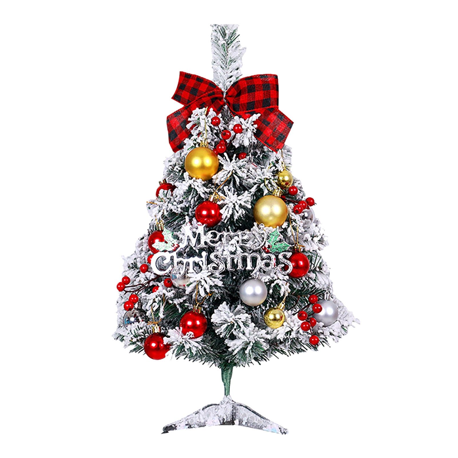 EUDIDV Xmas Decoration Ornaments 60cm Green Flocking Christmas Tree Package Decoration Desktop Christmas Tree Decoration Christmas Figurines