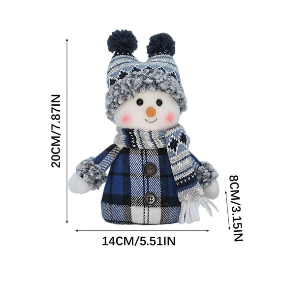 EUDIDV Xmas Decoration Ornaments Christmas Blue Fabric Doll Doll Cute Ski Snowman Decoration Window Decoration Christmas Figurines