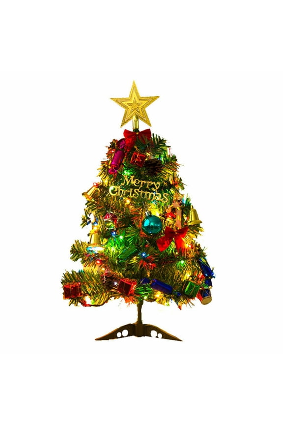 Xmas Decorative Lights LED Artificial Small Mini Christmas Tree Tabletop Desk Ornaments Home Decor Festive String Lights