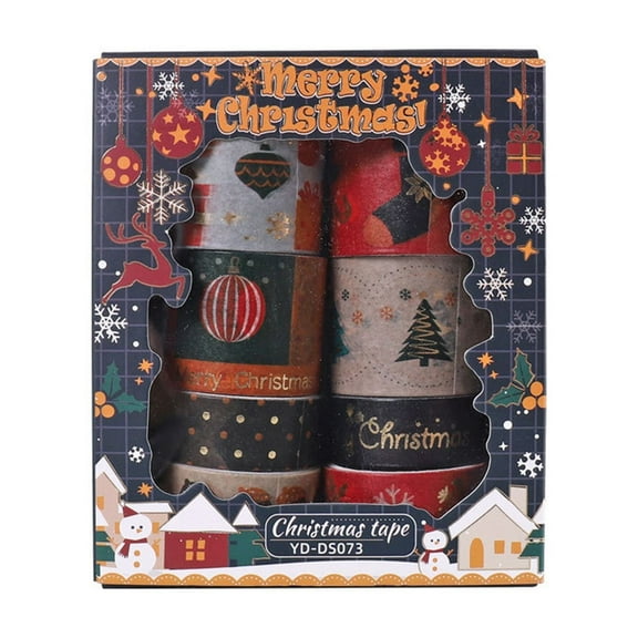 EUDIDV Xmas Decorative Stickers Attractive Christmas Tape Artistic Washi Tape For Note Making Unique Scrapbooking Material Ideal For Home Decoration Holiday Decals