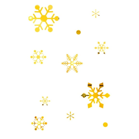 EUDIDV Xmas Decorative Stickers Gold / Snowflake Christmas Wall Sticker Home Decoration Mirror Sticker Holiday Decals