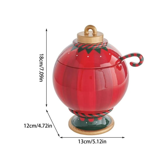 EUDIDV Xmas Ornaments Christmas Bowl Candy Canisters Christmas Snack Bowl Sugar Bowl With Lid And Spoon Dish Christmas Candy Tray Candy Synthetic Resin Dining Table Storage Rack Festive Supplies
