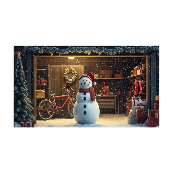 EUDIDV Xmas Ornaments Christmas Garage Door Banner Cover Colorful Snowflakes Christmas Garage Door Decorations Holiday Christmas Background Decorations Winter New Year Party Festive Supplies