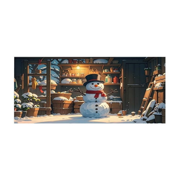 EUDIDV Xmas Ornaments Christmas Garage Door Decorative Cover Banner Winter Snowman Garage Door Cover Christmas Garage Door Background Decorative For Holiday Party Background Supply Festive Supplies