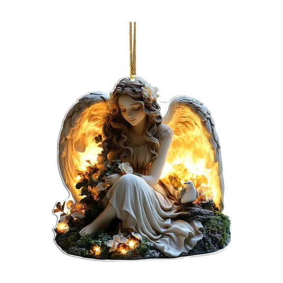 EUDIDV Xmas Ornaments Christmas Hanging Decoration Christmas Tree Decoration Exquisite House Acrylic Angel Girl Hanging Decoration Festive Supplies
