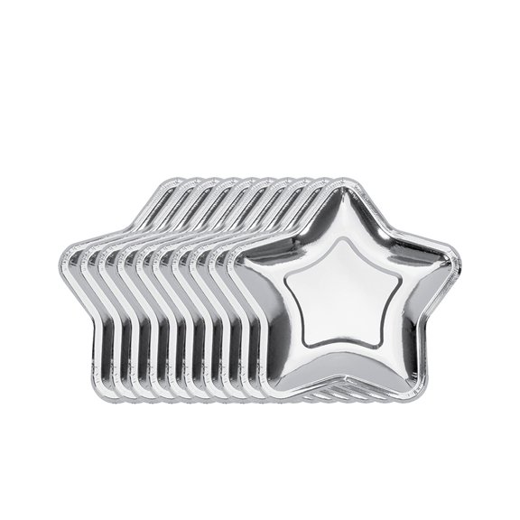 EUDIDV Xmas Ornaments Christmas S-ilver Gold Five Pointed Star Hot Gold Paper Tableware Paper Tableware Christmas Disposable Tableware Shaped Star Tableware Christmas Decorations