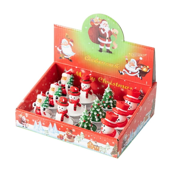 EUDIDV Xmas Scented Candles 12pcs Christmas Snowman Candles Hotel Shopping Mall Window Scene Layout,Candles For Party Wedding Spa Home Decoration Holiday Candles
