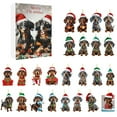 thumbnail image 1 of EUDIDV Xmas Tree Decor 2024 Festival Vacation Advent Calendar 24 Day Christmas Countdown Calendar Dachshund Pendant With Santa Hats 2D Xmas Tree Chicken Ornaments For Christmas Party Hanging Decor, 1 of 7