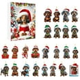 thumbnail image 1 of EUDIDV Xmas Tree Decor 2024 Festival Vacation Advent Calendar 24 Day Christmas Countdown Calendar Dachshund Pendant With Santa Hats 2D Xmas Tree Chicken Ornaments For Christmas Party Hanging Decor, 1 of 7