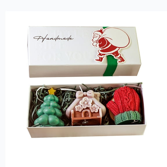 EUDIDV Xmas Tree Decor Christmas Premium Aromatherapy Candles Christmas Tree. Hut And Gloves Scented Candle Ornament Gift Box Set Christmas Night Aroma Christmas Products