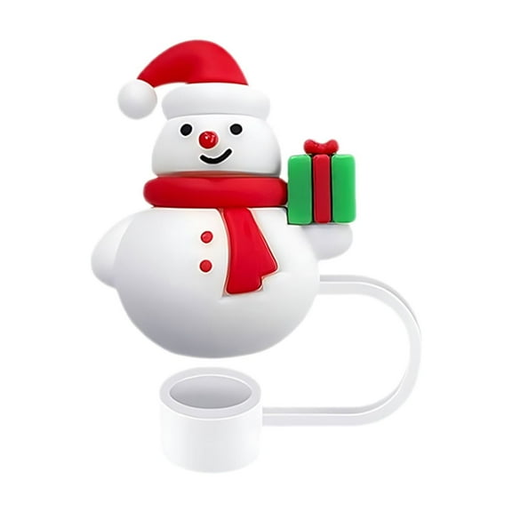 EUDIDV Xmas Tree Decor Christmas Straw Covers Cap For Cup 10mm Christmas Straw Toppers For Tumblers Accessories Reusable Straw Cap Stopper For Straws Tip Lids Christmas Ornaments