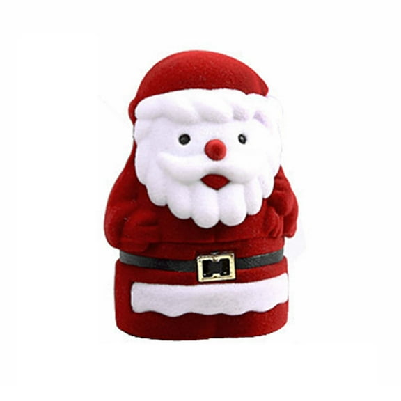 EUDIDV Xmas Tree Decor Santa Claus Ring And Earrings Jewelry Box Classic Santa Claus Jewelry Box Ring Necklace Jewelry Box Christmas Ornaments