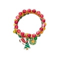 thumbnail image 1 of EUDIDV Xmas Tree Decor Three Piece Christmas Tree Old Man Snowman Beaded Bracelet For Women Christmas Ornaments, 1 of 1