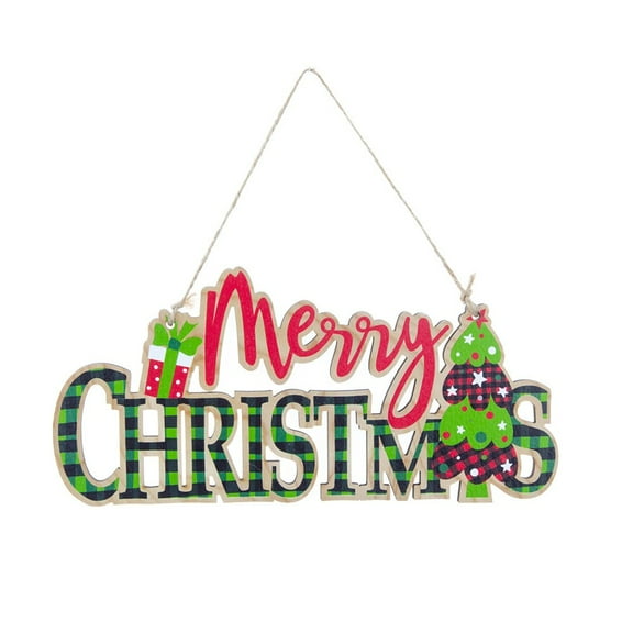 EUDIDV Yuletide Gate Label Christmas Decorations Wooden Letter Hangings Merry Christmas Wooden Sign Hanging Christmas Tree Pendants Christmas Gate Sign Festive Gate Plaque