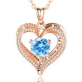 thumbnail image 1 of EUDORA March Birthstone Necklaces for Women, 925 Sterling Silver Rose Gold Heart Shape I Love You to the Moon and Back Pendant Jewelry, Gifts for Mother Daughter Sister Grandma Her,Mar Aquamarine, 1 of 10